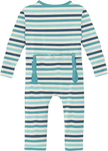 Miniatura 2 de KicKee Pants Overol estampado con cremallera, ropa de bebé súper suave, ropa de dormir de una pieza para bebé y niño