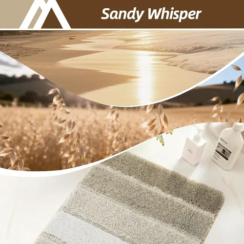 Miniatura 9 de COSY HOMEER Alfombras de baño de 24 x 17 pulgadas, ultra suaves y absorbentes, con respaldo de TPR antideslizante, lavable a máquina, alfombra Beige