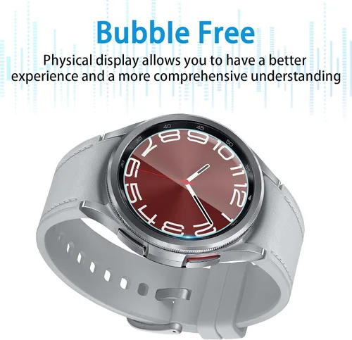 Miniatura 5 de Suoman 4-Pack para Samsung Galaxy Watch 6 Classic 43mm Protector de pantalla, [Antiarañazos] 2.5D 9H Película protectora de vidrio templado