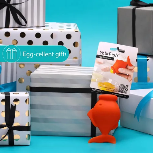 Miniatura 6 de Peleg Design Separador de huevos para huevos crudos – Separador de yema y clara de huevo de silicona, liberación de la yema con labios de YolkFish