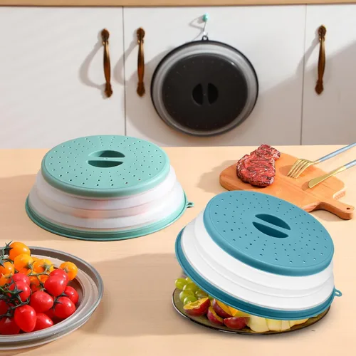 Miniatura 3 de Hoolerry Paquete de 4 cubiertas de silicona para salpicaduras de microondas para alimentos, juego de utensilios de cocina, cubierta para microondas