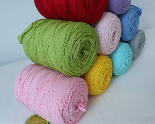 Miniatura 5 de 1 Uds. 8.82 oz 8.1 oz Soild Color Fancy Hilos DIY Bolsa Bolso Alfombra Cojín Algodón Tela Camiseta Hilo Tejer Hilo de Crochet Cesta de Cueva