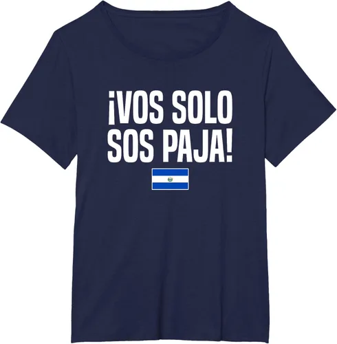 Miniatura 19 de Camiseta Vos Solo Sos Paja Salvadoran Slang Bandera de El Salvador, Negro