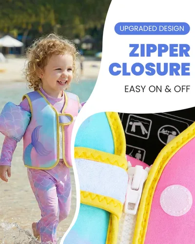 Miniatura 4 de Gogokids Chaleco de natación para bebé, flotadores para niños de 33-66 libras, chaqueta de natación para niños con alas de agua para niños de 2 3 4
