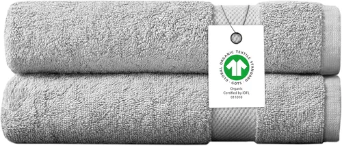 Miniatura 80 de Toallas 100% algodón orgánico de 22.93 oz/m² de felpa al tacto de secado rápido, paquete de 12 toallas de lavado de algodón orgánico, certificado