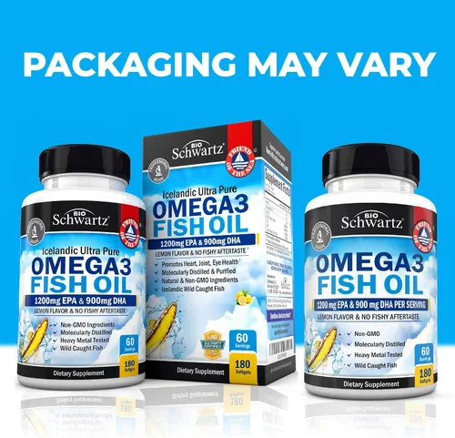 Miniatura 2 de Suplemento de aceite de pescado Omega 3 de triple fuerza, 2250 mg de ácidos grasos EPA DHA Omega 3 de pescado fresco capturado silvestre, fórmula