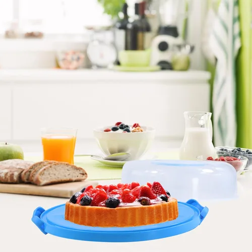 Miniatura 5 de Portabebés portátil de 12 pulgadas con tapa y magdalenas, tarta de galletas, para bodas, fiestas, baby shower, fiestas de Navidad (azul)