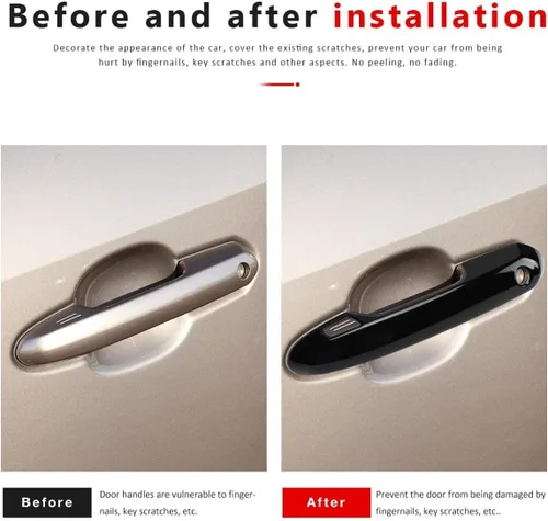 Miniatura 2 de Cubierta exterior para manija de puerta compatible con Toyota Rav4 2019-2022 2023 2024 2025 Accesorios para Highlander 2024 2023 2022-2020 Negro