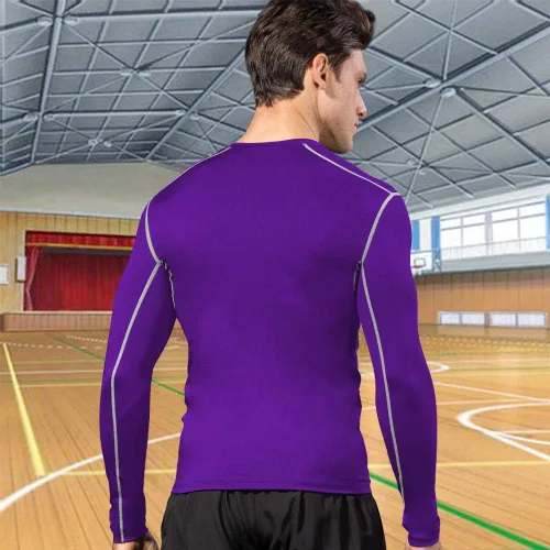 Miniatura 3 de Queerier Paquete de 3 camisetas de compresión para hombre, camisetas de manga larga para hombre, camiseta térmica deportiva