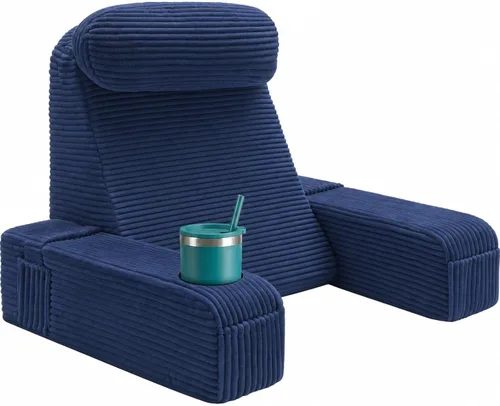 Miniatura 9 de Almohada de lectura para adultos, almohada de espalda para sentarse en la cama, almohada de respaldo para sentarse en la cama, brazos desmontables