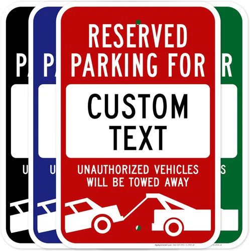 Miniatura 14 de Señal personalizada de "No Parking", señales personalizadas de estacionamiento reservado para negocios, 10x14 pulgadas, metal de aluminio