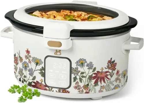 Miniatura 7 de Olla de cocción lenta programable de 4 cuartos con tapa con bisagras, pantalla táctil, múltiples ajustes de calor, ideal para comidas familiares