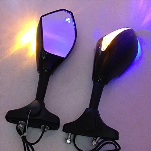 Miniatura 4 de SMT-Espejo LED azul para señal de giro compatible con Honda Cbr 125R 150R Suzuki Sv650S Katana Tl1000R [B00RW3OQGC]