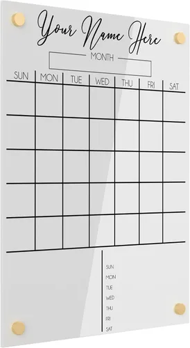 Miniatura 8 de Calendario acrílico personalizado para pared, se envía al día siguiente, hecho en Estados Unidos, planificador transparente de borrado en seco