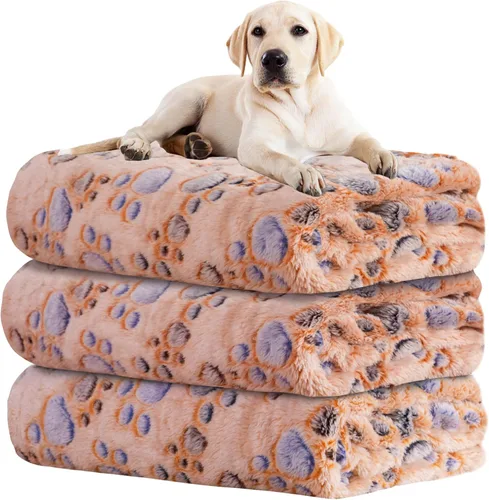 Miniatura 9 de Rezutan 1 paquete de 3 mantas para perros grandes, 41x31 pulgadas para mantas suaves y mullidas para mascotas y gatos de tamaño mediano, reversibles