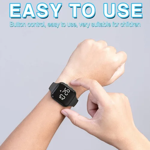 Miniatura 3 de Reloj de seguimiento de fitness LED sin Bluetooth, reloj podómetro digital, con recuento de pasos/distancia/calorías/cronómetro/reloj despertador