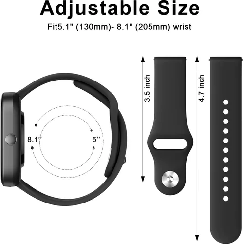 Miniatura 5 de Paquete de 2 correas para Amazfit Bip 3 / Bip 3 Pro / Bip U Pro / Bip / Bip Lite / Bip S lite / Bip S lite / Bip U, Amazfit Active 2, correa