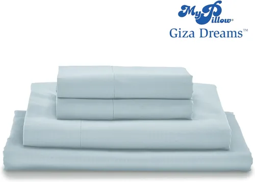 Miniatura 23 de Sábanas MyPillow Giza Dreams, 100% algodón egipcio Giza certificado, bolsillo profundo, tejido de satén [Individual, Azul Verde Floral]
