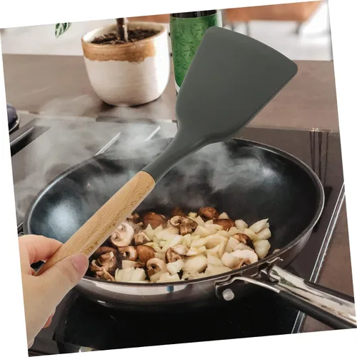 Miniatura 2 de Espátula de silicona segura para placa de inducción, mango resistente multifunción antiadherente para cocinar wok