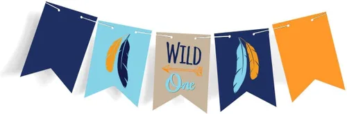 Cartel de feliz cumpleaños – Decoraciones de cumpleaños «Wild One» – Decoraciones de primer cumpleaños y baby shower para niños y niñas – Cartel