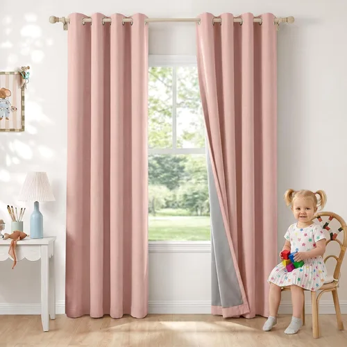 Miniatura 11 de 100% Blackout Shield Cortinas opacas de lino para dormitorio de 45 pulgadas de largo, cortinas beige con ojales para sala de estar, cortinas