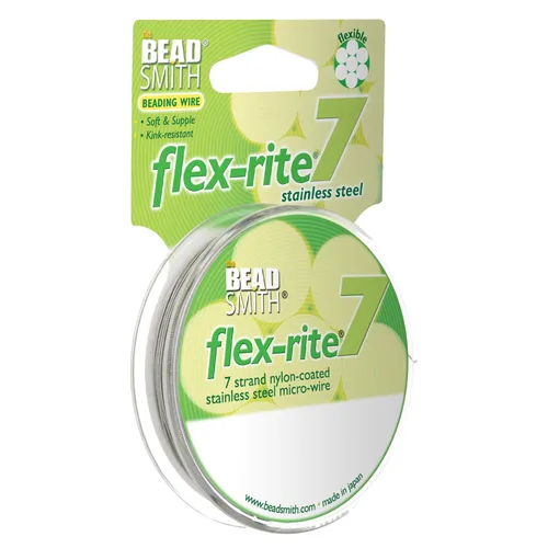 Miniatura 42 de The Beadsmith Flex-Rite - Alambre de acero inoxidable recubierto de nailon de 7 hebras, 0.007 pulgadas de diámetro, transparente, carrete de 30