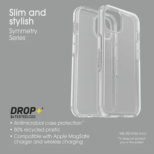 Miniatura 7 de OtterBox Symmetry Clear Series - Funda para iPhone 13 (solamente), embalaje no minorista, transparente