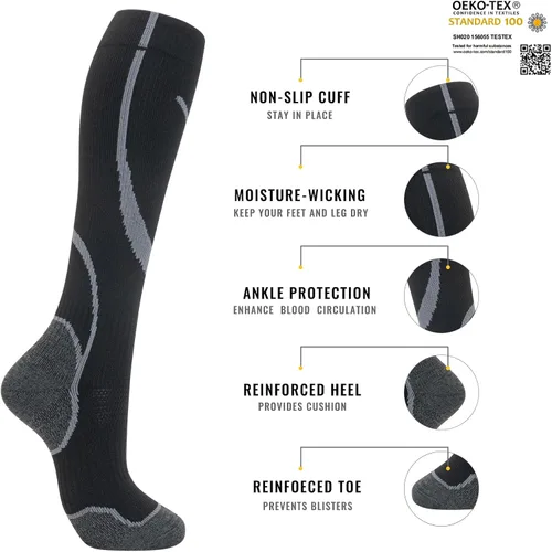 Miniatura 3 de hello momoya Calcetines de compresión para mujeres y hombres, calcetines de apoyo hasta la rodilla, enfermeras, embarazo, correr, volar, deportes