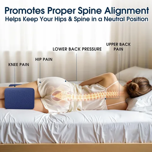Miniatura 7 de BlissTrends Memory Foam Knee Pillow, Knee Pillow for Side Sleepers, Leg Pillows for Sleeping Blood Circulation, Elevation Pillow for Spine Aligning