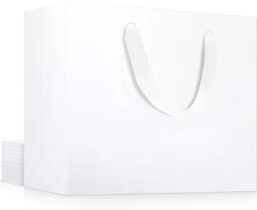 Miniatura 39 de EUSOAR Bolsas de regalo grandes negras, paquete de 12 bolsas de papel de compras de 16 x 6 x 12 pulgadas con asas, bolsa de mercancía de papel kraft