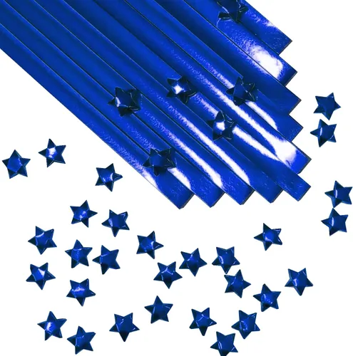 Miniatura 13 de 100-Strips Gold Foil Paper Strips for Making Origami Stars, Lucky Stars, Puff Stars. Reflective Mirror Shiny Paper Strips, 1 x 24 inch. (BIG Gold)