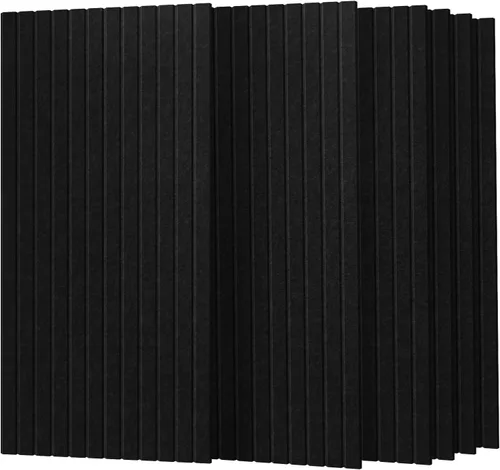 UMIACOUSTICS Paquete de 6 paneles acústicos, 47.2 x 23.6 pulgadas, panel decorativo a prueba de sonido, para oficina, cine en casa, estudio, negro