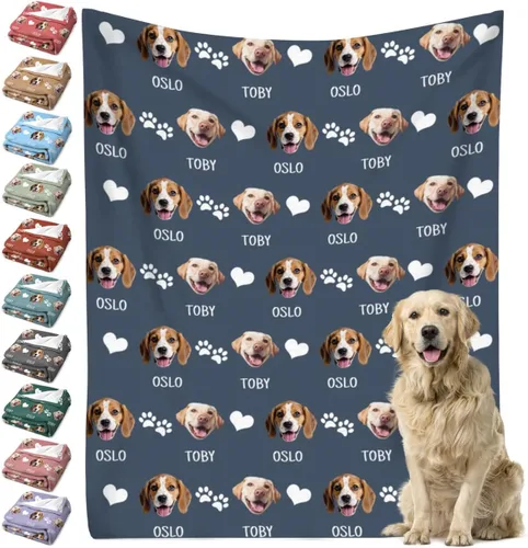 Miniatura 25 de Manta personalizada para perros con nombre – Manta personalizada para perros grandes, medianos y pequeños, manta suave y acogedora, regalo