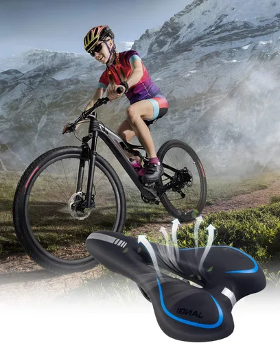 Miniatura 5 de MSDADA Asiento de bicicleta de gel para hombres y mujeres, asiento de bicicleta impermeable, cómodo y suave cojín
