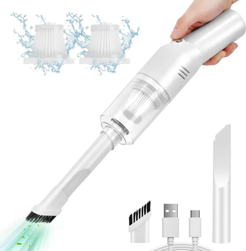 Miniatura 9 de Auloea Mini aspiradora portátil para coche, alta potencia inalámbrica (14.11 oz) Aspirador recargable de mano para escritorio V06