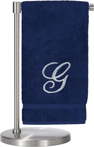 Miniatura 136 de Script R - Toalla de baño con monograma, regalo personalizado, 27 x 54 pulgadas, juego de 1 toalla bordada con texto dorado, 100% algodón turco