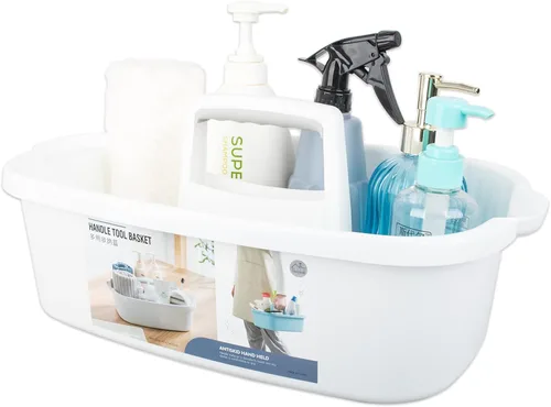 Miniatura 9 de Large Cleaning Supplies Caddy Portable Shower Basket Supply Organizer with Handle Plastic Bucket Tool Storage for Bathroom, Bedroom, Kitchen