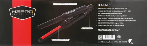Miniatura 3 de H2Pro Vivace Professional - Plancha plana de cerámica de temperatura variable, 4/10 pulgadas, 2 libras