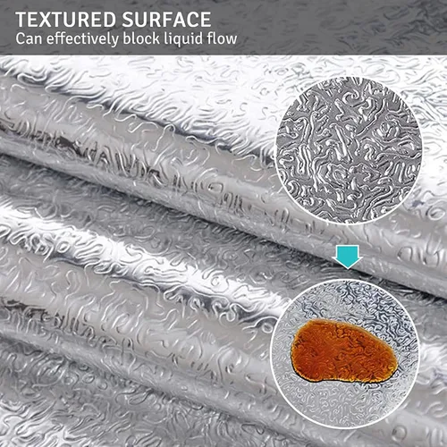 Miniatura 3 de Papel tapiz para cocina, adhesivo a prueba de aceite, salpicaduras, hoja de aluminio autoadhesiva, papel plateado, forro para gabinete, forro
