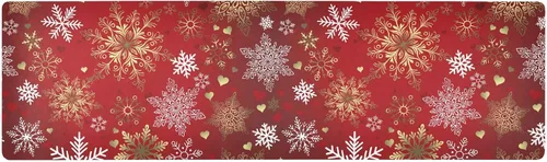 Miniatura 11 de ALAZA Salvamanteles de copos de nieve con purpurina azul de Navidad, 40 pulgadas de largo, salvamanteles para ollas y sartenes calientes, protector