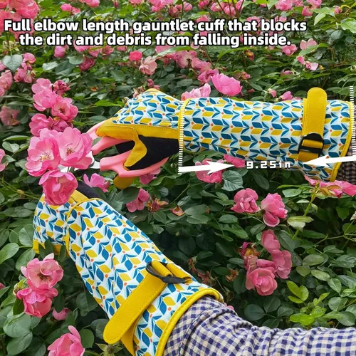Miniatura 7 de Guantes Largos de Jardinería, Resistentes a Espinas y Pinchazos, Guantes Protectores para Rosas y Cactus para Jardinero, Regalos Tuilp