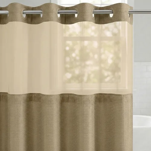 Miniatura 17 de Americanflat 71x74 Cortina de Ducha Sólida Negra - Cortina de Ducha Larga Resistente al Agua con Ojales de Metal Duraderos y 12 Ganchos - 100%