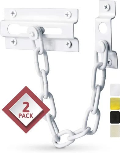Miniatura 9 de Jack N'Drill - Paquete de 2 cerraduras de cadena para puerta, cerradura de cadena exclusiva con longitud de cadena extendida, 100% seguridad a