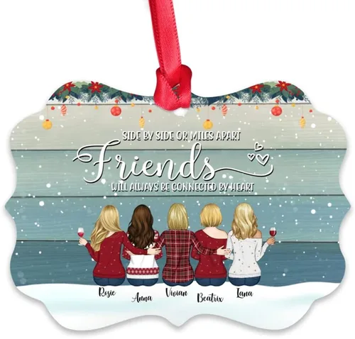 Miniatura 28 de Gossby Adorno personalizado para mejor amiga, regalo de Navidad personalizado con diseño, nombre, regalo de Navidad para mujeres, hermana del alma