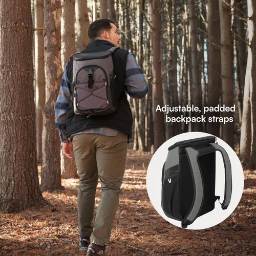 Miniatura 3 de Titan by Arctic Zone Backpack Cooler, Insulated Soft Sided Bag with Leak Proof Lining and Padded Straps, for Lunch, Picnic, and Travel, 24 Can Gris