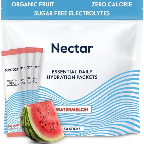 Miniatura 33 de Nectar - Sobres de hidratación - Sobres de polvo de electrolitos - Sin azúcar ni calorías - Polvo de electrolitos líquidos de frutas orgánicas