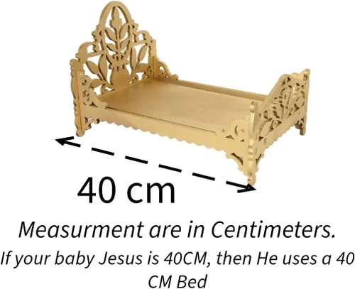 Miniatura 2 de A&C Quinceañeras and More Cama para niño dios accesorios para niño dios cama color natural para bebé Jesús Cuna de madera dorada (15.7 pulgadas)