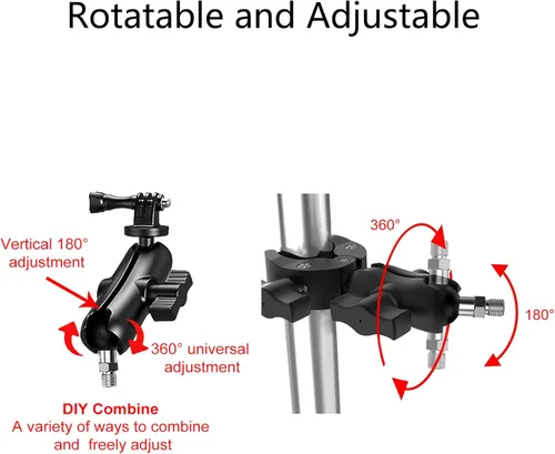 Miniatura 4 de Adaptador de bola de base de montaje de bola de 1 pulgada con perno roscado de acero inoxidable 1/4-20 compatible con soportes RAM, brazo de bola