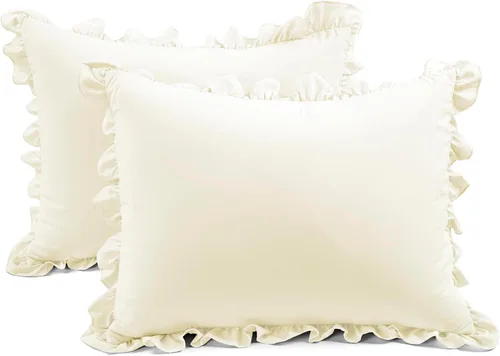 Miniatura 7 de Lush Decor - Juego de colcha con volantes de 3 piezas de lujo, estilo de casa de campo, elegante detalle de volantes, diseño clásico y atemporal