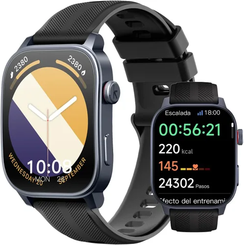 Reloj inteligente (respuesta/hacer llamadas), reloj inteligente con pantalla AMOLED curva de 2.1 pulgadas para hombres y mujeres, rastreadores de
